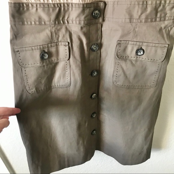 Ann Taylor LOFT Structured Khaki and Olive Dress - Picture 4 of 5